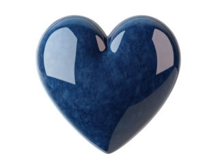 Elegant navy blue heart shaped object ideal for decor and gifts, cut out