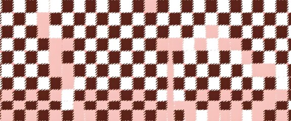 Abstract Brown and Pink Checkered Pattern