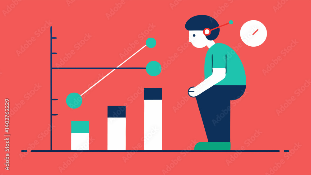 Poster posture awareness graph an abstract illustration of a graph showing time vs. posture quality with a 