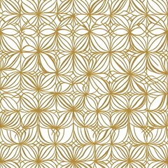 Fototapeta premium Golden Geometric Floral Pattern