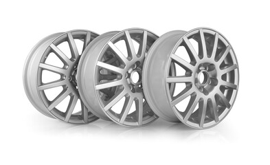 Car alloy wheel isolated on white background