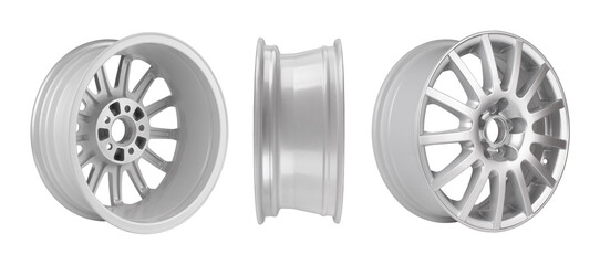 Car alloy wheel isolated on white background