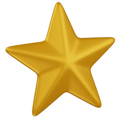 3d render Golden Star Illustration