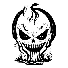 Eerie Skull Illustration for Haunting Occasions