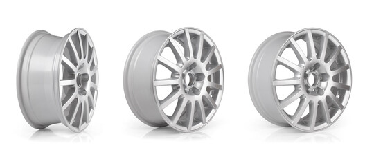 Car alloy wheel isolated on white background