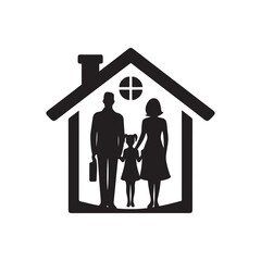 family home vector silhouette clip art design