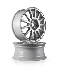 Car alloy wheel isolated on white background