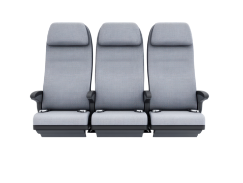 Airline seating design for comfortable travel in modern aircraft, cut out
