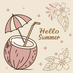 Fototapeta premium hello summer vector illustration 