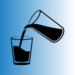 Pour water into the glass