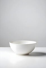 Empty White Bowl on White Background