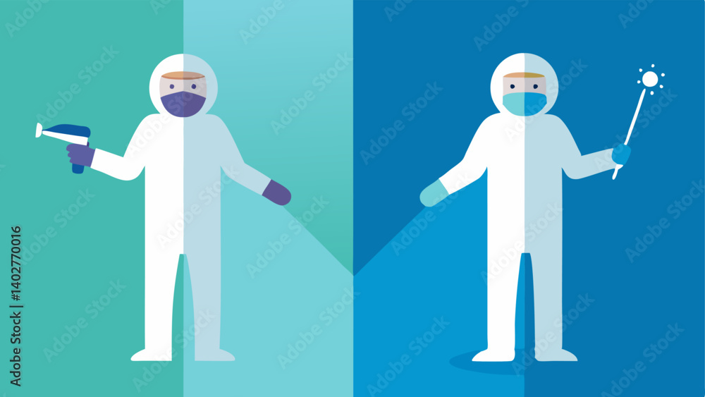 Poster techniques demonstration a sidebyside comparison of a technician applying the cryotherapy wand with 