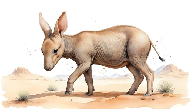 Young Orycteropus afer in African Savanna