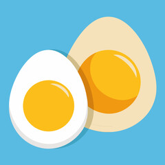 Boiled eggs isolated vector art illustration 