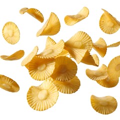 Naklejka premium Floating Crispy Potato Chips