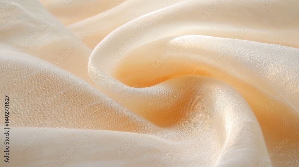 Poster a close-up view of a soft, flowing fabric with a subtle texture and a gentle color gradient.