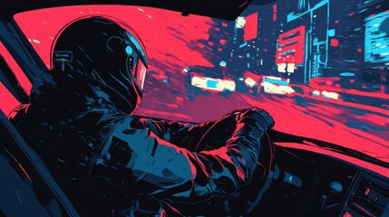 A street racer in a car with a voice that constantly pushes them to go faster, even when they know they shouldn