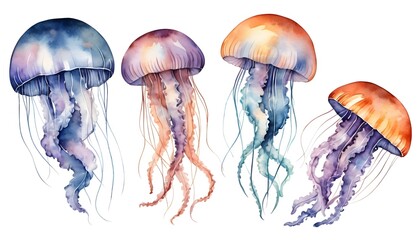 Watercolor Jellyfish Set