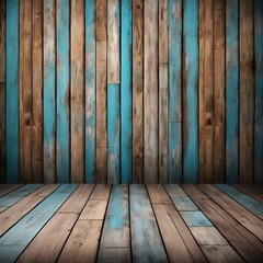 Naklejka premium Rustic Wooden Background with Blue Accents
