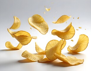 Naklejka premium Flying Potato Chips
