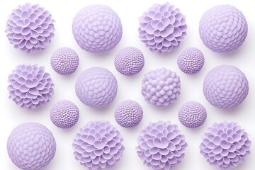 Fototapeta premium Purple spheres on white background