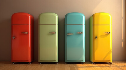 Vintage Retro Refrigerator from the Sixties in a Retro Kitchen Designs
