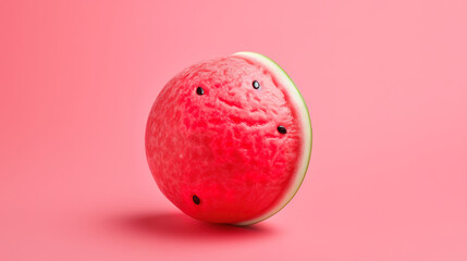 Minimalist Fruit Concept with Watermelon Candy on Pastel Pink Backdrop