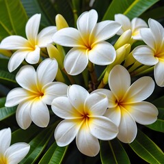 Obraz premium Close-up of Fragrant Plumeria Flowers