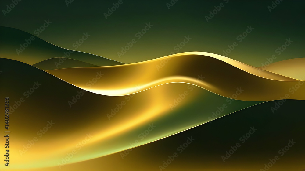 Poster golden waves: abstract luxury background with smooth curves and gradient