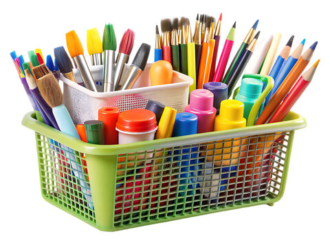 Colorful Art Supplies Basket - Powered by Adobe