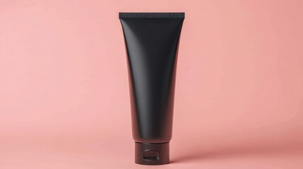 Matte black tube cosmetic container