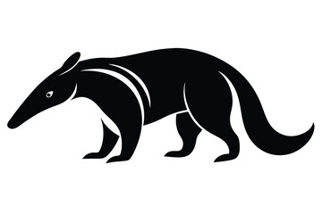 Anteater with Long Snout Walking Silhouette Vector