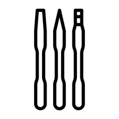plastic pry bar outline icon. opening tool black line illustration.