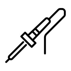 soldering iron outline icon. repair tool black line illustration.