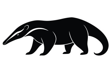 Anteater with Long Snout Walking Silhouette Vector