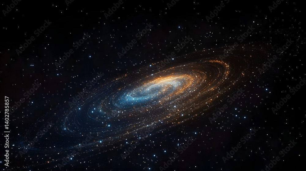 Poster cosmic swirl with starry background for space-themed design