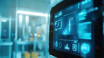 Obraz premium A close-up of a farmer harvesting rice with a futuristic machine,