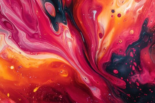 Colorful swirling abstract paint forms flowing in a fluid manner