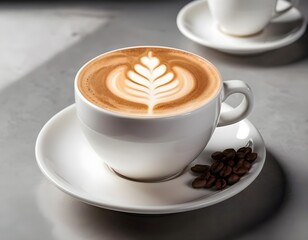 Latte Art Coffee with Coffee Beans