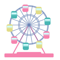 カラフルな観覧車のイラスト素材