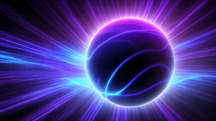 Futuristic Light Sphere &ndash; Abstract Neon Tech Flow