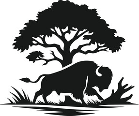 Buffalo animal vector silhouette