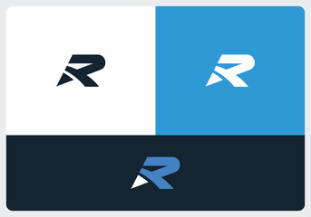 R minimal modern monogram and letter mark logo design template