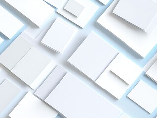 Blank Stationery Mockup with Flat Lay.