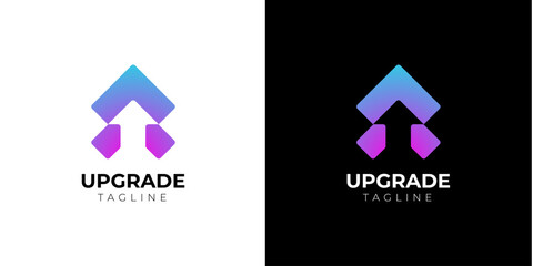 Upgrade logo design, AI logo design, technology logo design template