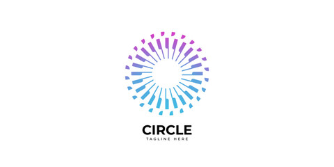 Circle logo design, AI logo design, technology logo design template