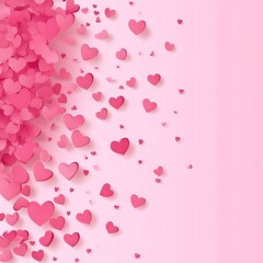 Hearts Falling Pink Background