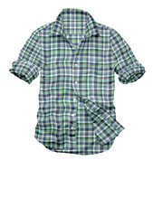Woven classic Check shirt design mockup for boys with white background