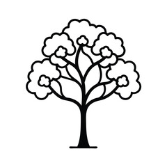 Fototapeta premium Tree line art vector illustration.