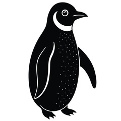 Cute cartoon penguin vector illustration isolated on white